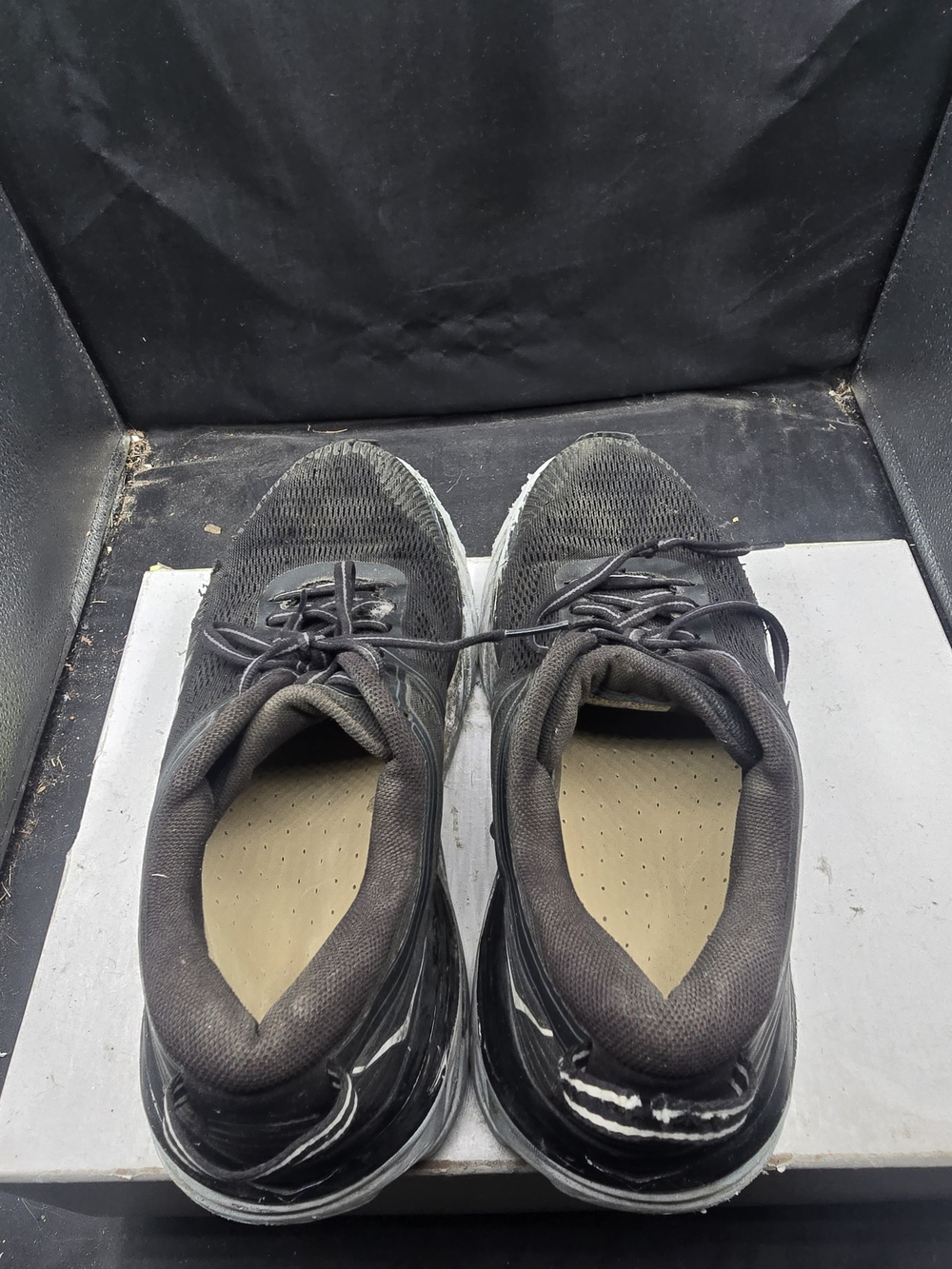 Hoka One One Black Athletic Running Shoes with‎ White Accents